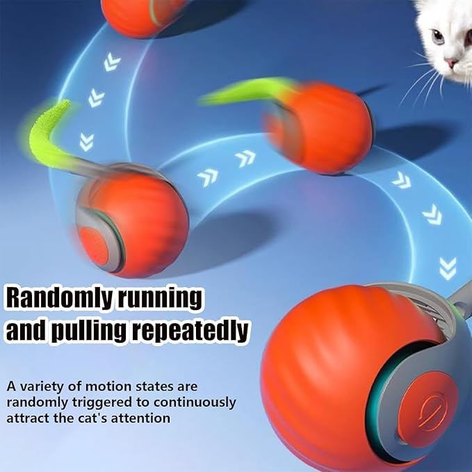 Autrety 2 Packs Interactive Cat Toys For Indoor Cats, Automatic Cat Toy With Tail, Electric Rolling Ball On Carpet,Cat Toys For